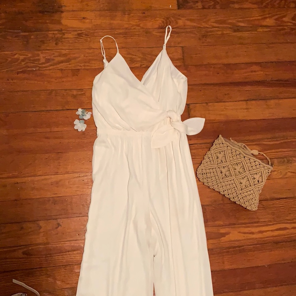 White flowy jumpsuit